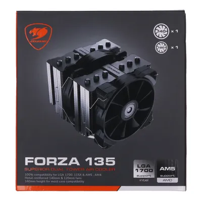 CPU cooler Cougar Forza 135LGA 20xx 1700 1366 1200 115xs AM5 4 AM3+s. Dual Fan