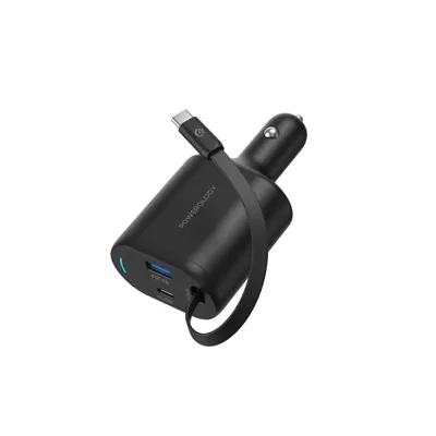 Car Charger Powerology PCCSR019 Type-C Retractable PD65W 115W