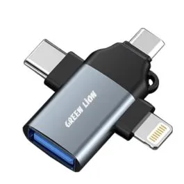 Adapter Green Lion 3in1 OTG Lightning Micro Type-c GN3IN1OTGGY