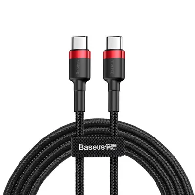 Cable BASEUS Cafule PD 2.0 60W Type-C to Type-C RD BK CATKLF-G91