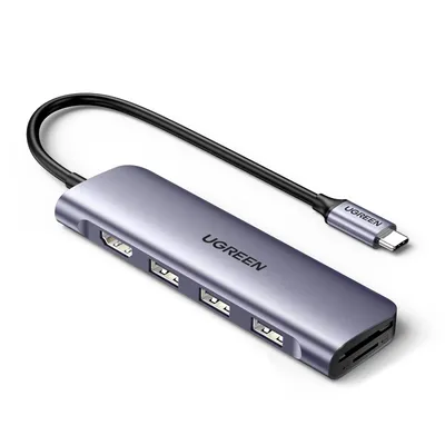 Converter for MacBook UGREEN USB-A to USB-C Multiport HUB 80856 6 in two USB 3.2 Type-C Multiport HUB with PD for Card reader