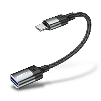 OTG adapter Porodo USB-A to Type-C Woven Adapter 0.12M Cable