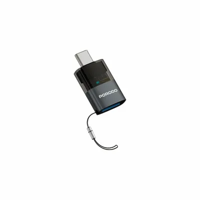Adapter Porodo Transparent+ Aluminum alloy USB A Female to Type-C male