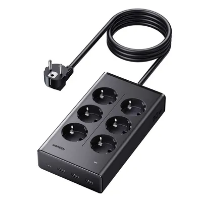 Power extension UGREEN 6-outlet power strip with 3x USB-A 1x USB-C 20W 75141