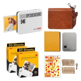 Portable Photo Printer KODAK Mini 3 Retro P300RW 3x3 60 Sheets Gift Bundle
