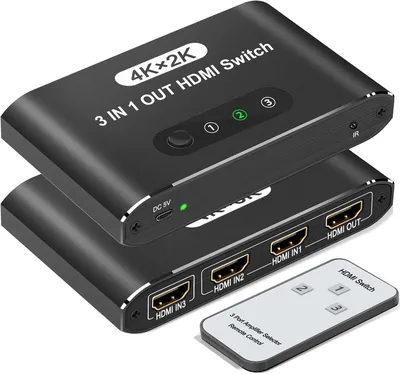 HDMI switcher 3 In 1 Out 4K 3840x2160 at 30Hz