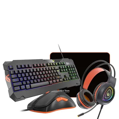 Keyboard MEETION Keyboard Mouse and Headset Witch Mouse Pad Gaming Kit US MT-C505