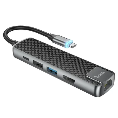 USB Splitter HOCO HB23 Type-C HDMI USB3.0 USB2.0 RJ45