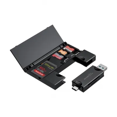 Card reader with card holder Porodo 2 in 1 Card Reader with Card Holder