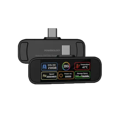 Portable SSD Powerology VaultX Mini Portable SSD Drive with TFT Display