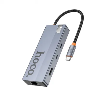 8-in-1 adapter Hoco HB52 HDTV+RJ45+SD TF+PD+Type-C3.0+USB3.0-2 Deep