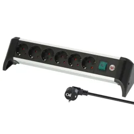 Alu-Office-Line 6-Way Extension Lead 3m Brennenstuhl