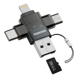 Adapter Porodo Transp Aluminum Alloy 3in1 OTG PDOTG50