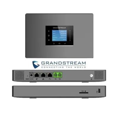 Video-call phone system Grandstream UCM6301 with 2 ATE lines, 75 concurrent calls, 450 IP phones, 320x240 touchscreen display, Asterisk 16 OS