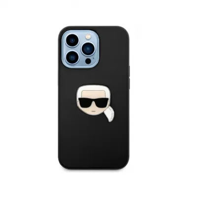 Case Karl Lagerfeld PU Leather Head Metal Logo For iPhone 13 Pro KLHCP13LPKMK