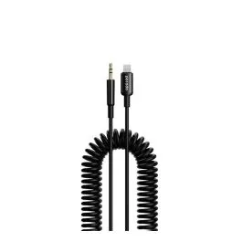 Charging cord Porodo Aux to Lightning to Aux Coil Cable 1. PD-LAXCC-BK