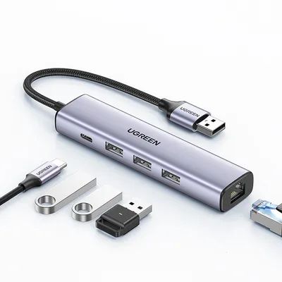 USB 3.0 to 1xGbLAN, 3-port USB 3.0 hub Ugreen 60554