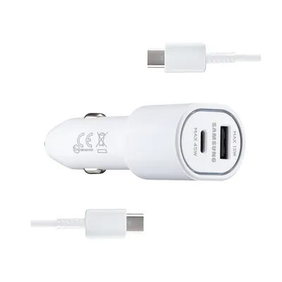 Car Charger Dual Port with Type-C Cable 45W