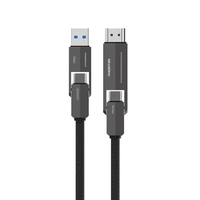 Charging and data transfer cable Powerology Vion 4in1 Charging & Data Transfer Cable PD240W 4K