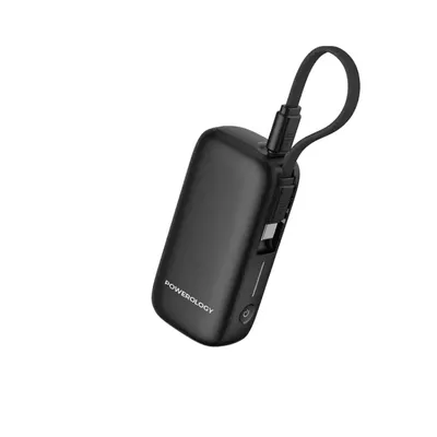 Power Bank Powerology 5000mAh PD20W Typ-C Port & USB-A Cable