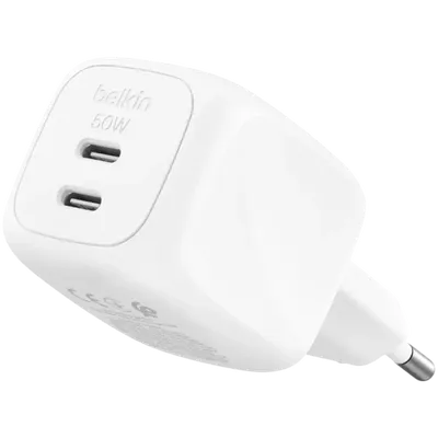 Wall charger Belkin Dual USB-C PD WCH019KQWH 50W