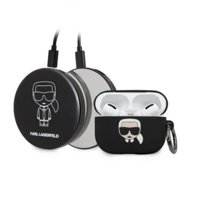 Case CG Mobile Karl Lagerfeld Bundle Ikonik Silicone Case Mirror Power Bank 2000mAh for AirPods Pro