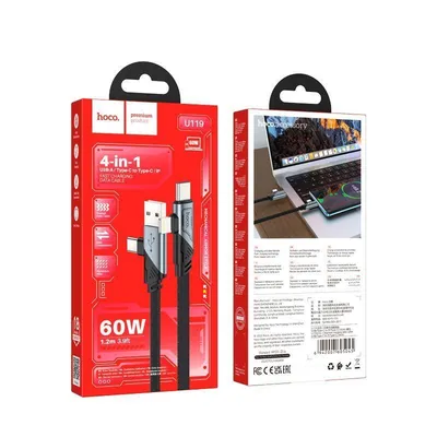 Charging cable Hoco U119 USB Type-C to iPhone Type-C 4in-1