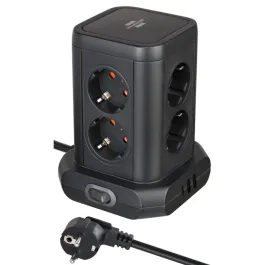 Tower Extension Lead with USB Charging 8-Way 2m Brennenstuhl