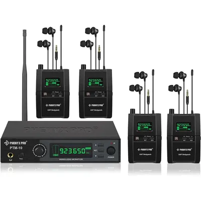 UHF stereo wireless in-ear monitor system Phenyx Pro PTM-10-4B-500-EU with 4 bodypacks