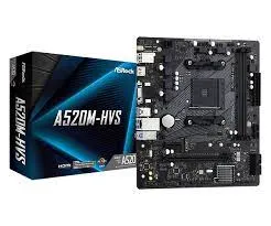 Asrock A520M-HVS S-AM4 A520 VGA DVI HDMI 2xPCI-E 2DDR4 M.2 SATAIII RAID PCI SATA3