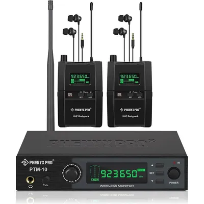 UHF stereo wireless in-ear monitor system Phenyx Pro PTM-10-2B-500-EU with 2 bodypacks