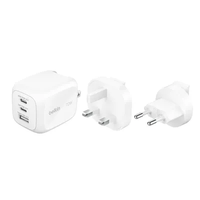 Wall charger Belkin Boost Charge Pro 3 Port GaN interchangeable Plug Tips 70W