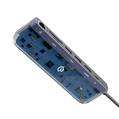 Adapter Powerology Crystalline Series 7in1 USB-C Multi HUB 100W