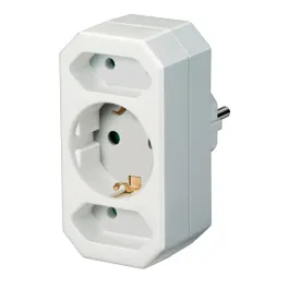Multiple socket outlet adapter 3-Fold