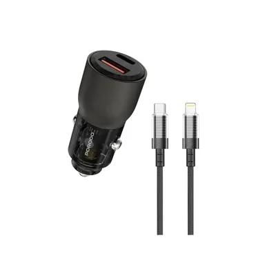 Car charger Porodo with 0.9M Lightning Cable 95W