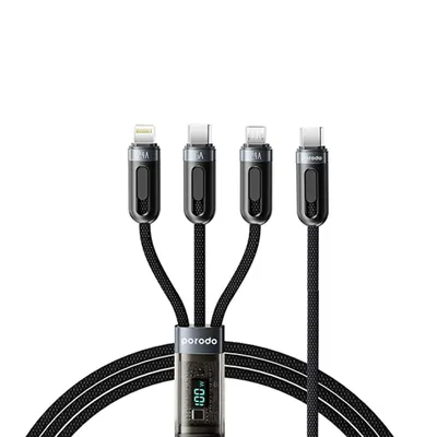 Մալուխ Porodo USB-A 3in1 Digital-Display Fast Charging 1