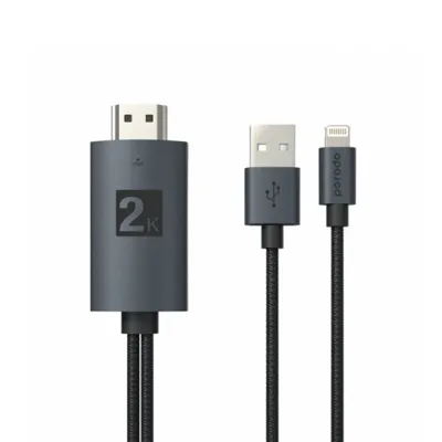 Adapter Porodo Braidded HDMI Lightning Cable 2K