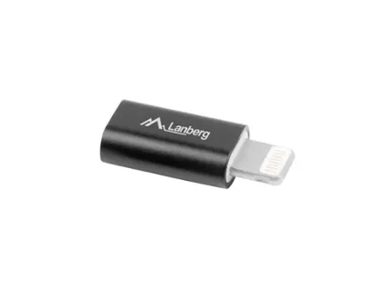 Adapter LANBERG AD-LM-UM-02 MICRO USB 2.0 TYPE-A F ->TYPE-LIGHTNING M
