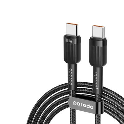 Cable Type-C to Type-C Porodo Aluminum Braided 100w