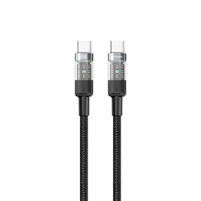 Braided PD C to C fast charging cable with transparent head Porodo 1 100W
