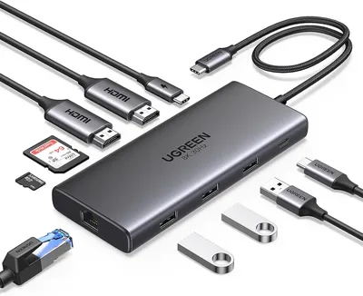 Universal docking station UGREEN Revodok Pro 210 15534 10 in one USB Type-C multiport adapter and HUB with PD, LAN, card reader