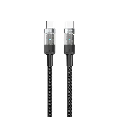 Cable Porodo Type-C to Type-C Braided PD Fast Charging Cable with Transparent 1 100W
