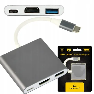 Adapter with HUB Gembird A-CM-HDMIF-02-SG USB Type C to HDMI