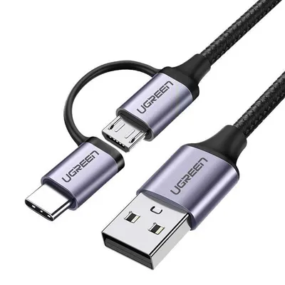 Cable UGREEN USB-A to Micro+USB-C 30875
