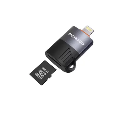 OTG USB-A to Lightning USB-C card reader adapter Porodo