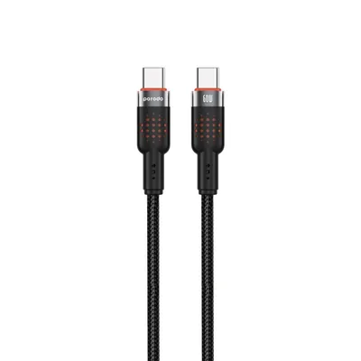Cable Porodo Type-C to Type-C Aluminum Braided 60W 1