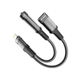 Lion 2 in 1 Earphone & Charging Adapter Lightning to Lightning 3.5 12CM