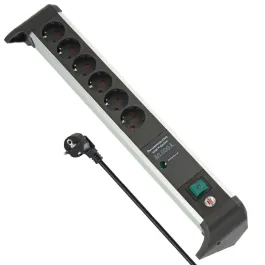 Brennenstuhl Alu-Office-Line 6-Way Extension Lead 1.8m