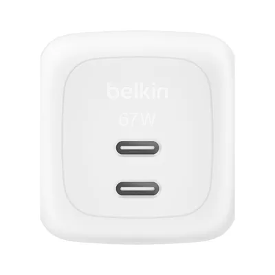 Wall charger Belkin Dual USB-A to USB-C PD with PPS WCH020KQWH 67W