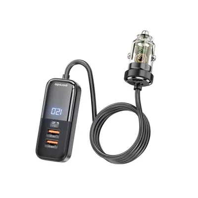 Car charger Porodo Transparent Multi Port with Rear Expansion 120W